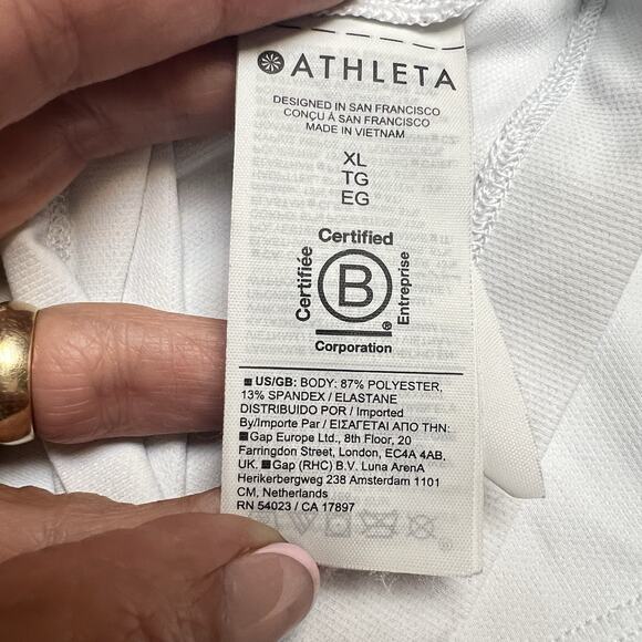 Athleta Sunchaser Top Women's XL UPF Long Sleeve Size XL White Zip Pocket - Picture 14 of 14